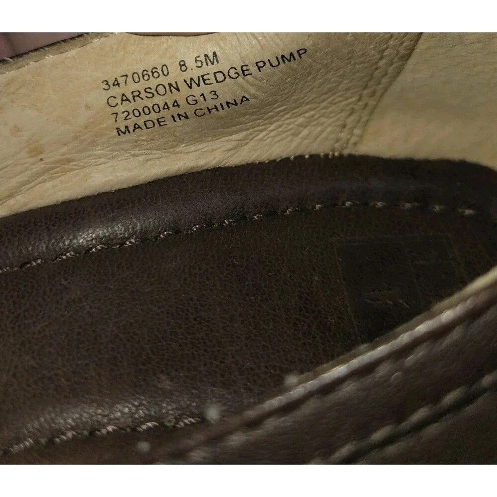 Frye Womens Carson Wedge Pumps Shoes Brown Leather Size 8.5M